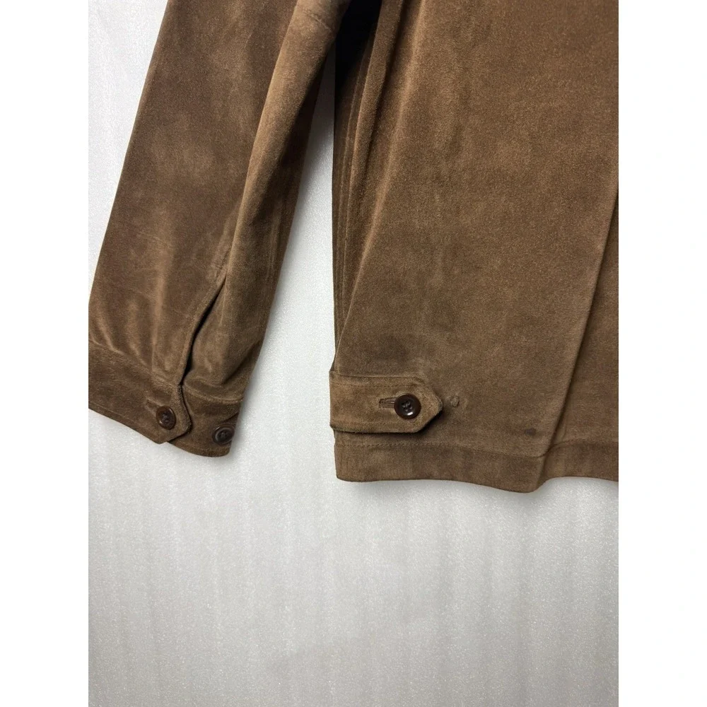 Vintage Banana Republic Suede Leather Jacket Men's M  Full Zip Adjustable Waist